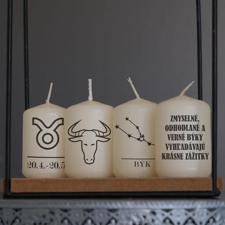 Horoskop sviečky, znamenia zverokruhu 6x4 cm, 