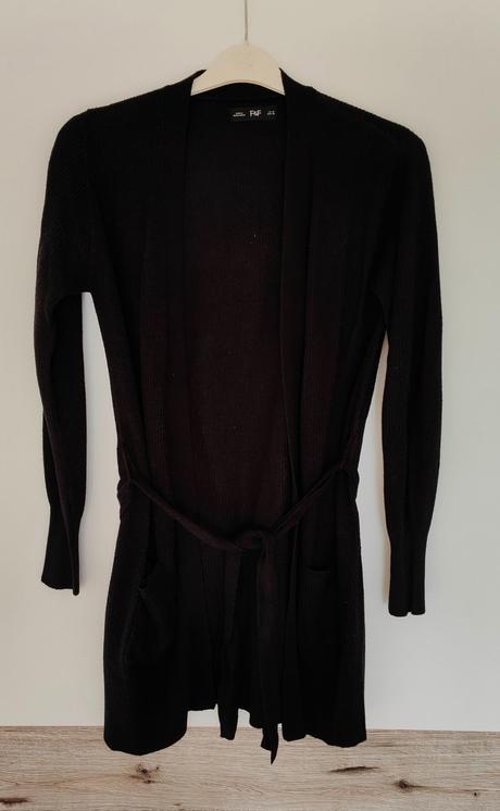 Čierny kardigán na viazanie, f&f,m