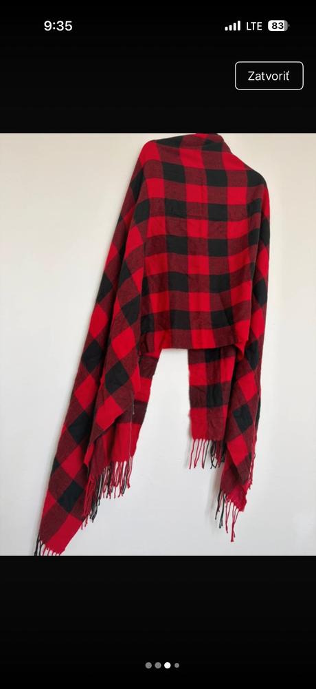 Obrovsky kockovany sal prehoz ponco etc 200cm x80, zara