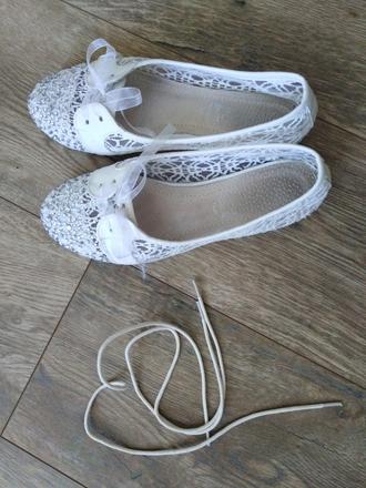 Biele krajkové balerínky 35/36, 35