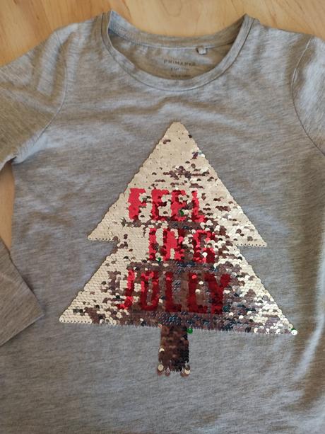 Vianočné tričko s pretáčacími flitrami, primark,122