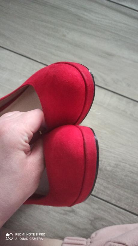 Červené semišové lodičky 37, graceland,37