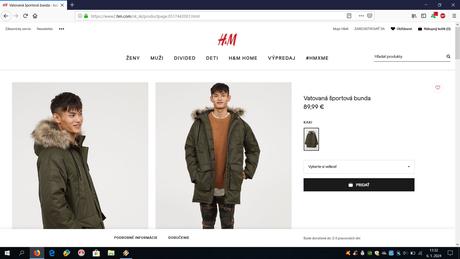 Zimná bunda hm, zimná bunda gate, h&m,l