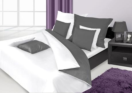 Jednofarebné obliečky 200x220 biela+šedá, 