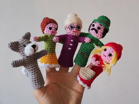 Červená čiapočka - maňušky (set 5 kusov),