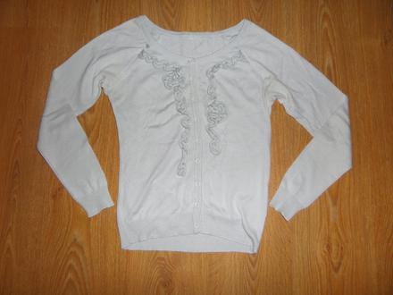 Sivý sveter s volánom, bonprix,m