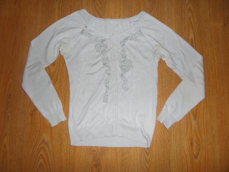 Sivý sveter s volánom, bonprix,m