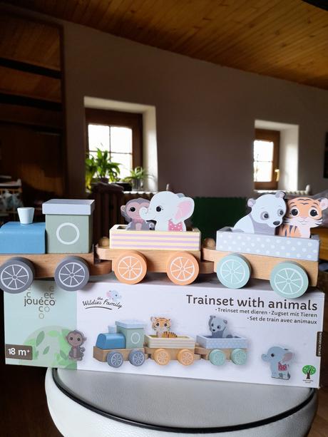 Drevený vláčik so zvieratkami, 