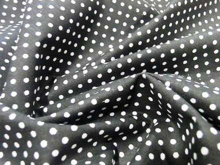Bavlna bodky čierno biele,