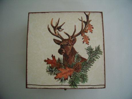 Drevená krabička - motív poľovnícky,