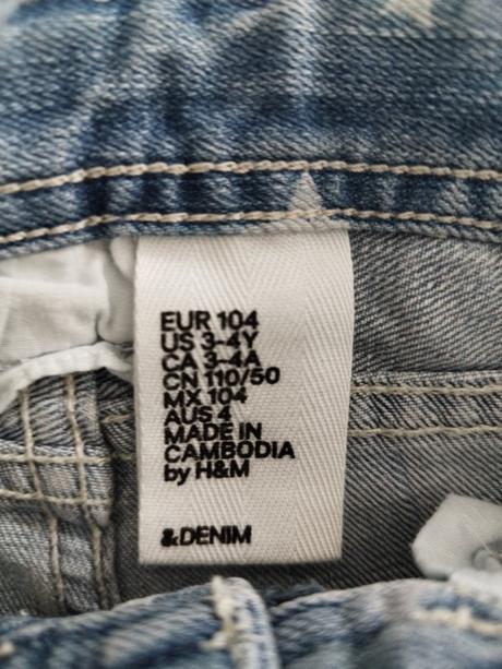 Riflové kraťasy na traky, h&m,110