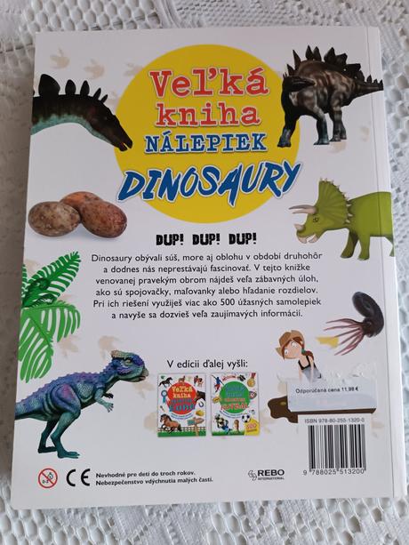 Veľká kniha nálepiek dinosaury, 