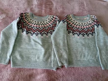 Pulóvre pre dvojičky dievčatá 128, 128