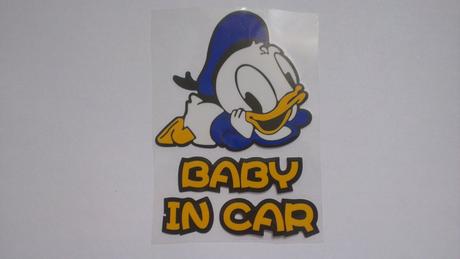 Nálepka na auto dieťa v aute (baby in car) donald, 