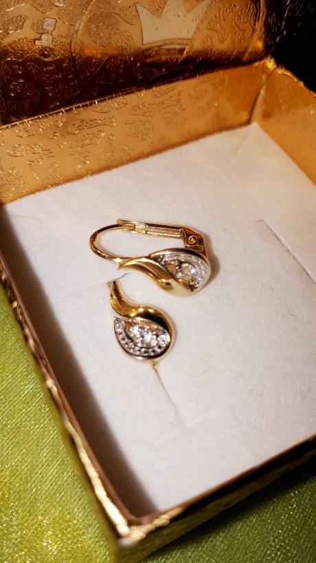 Zlaté náušnice 14 karatove punc 585,