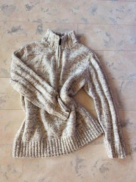 Luxusný hrubý melírovaný pulóver, tu,xl