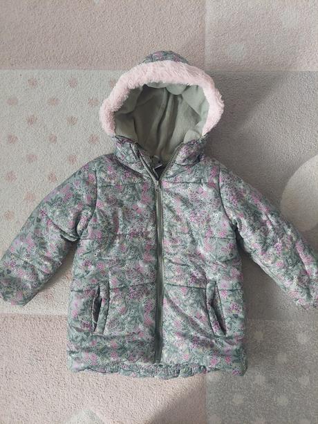Zimná bunda kvetinkova-zelena veľ.110, pepco,110