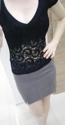 Čierne čipkované sexi tričko, s