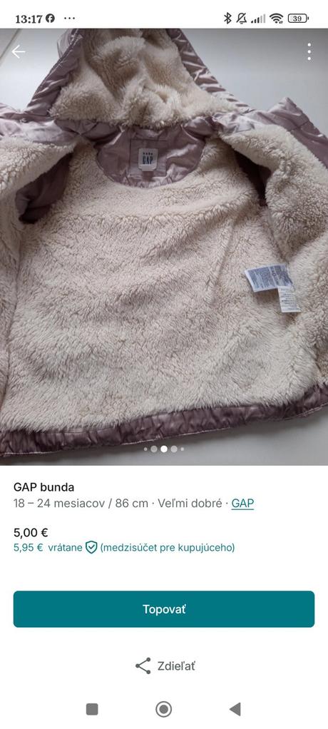 Gap zimná bunda, gap,86