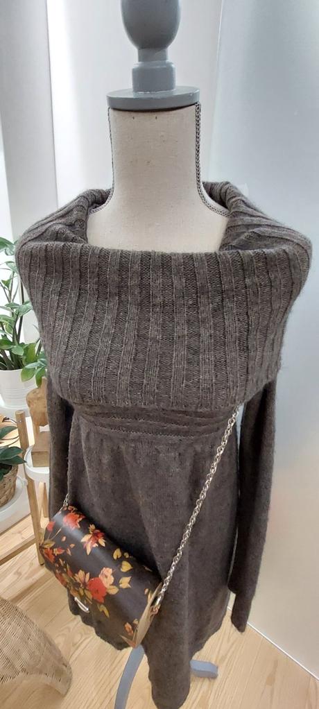 Vlnené mohérové šaty tunika, s