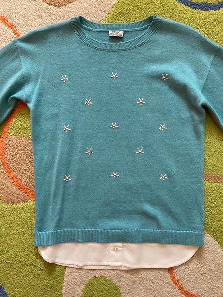 Svetrík s falošnou blúzou mayoral top stav, mayoral,128