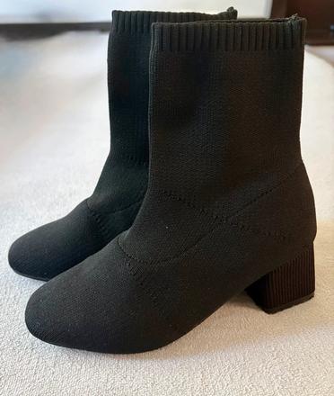 Dámske čierne členkové čižmy, 35