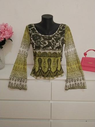 Liu jo - dizajnový boho top so zvonovými rukávmi, liu jo,m