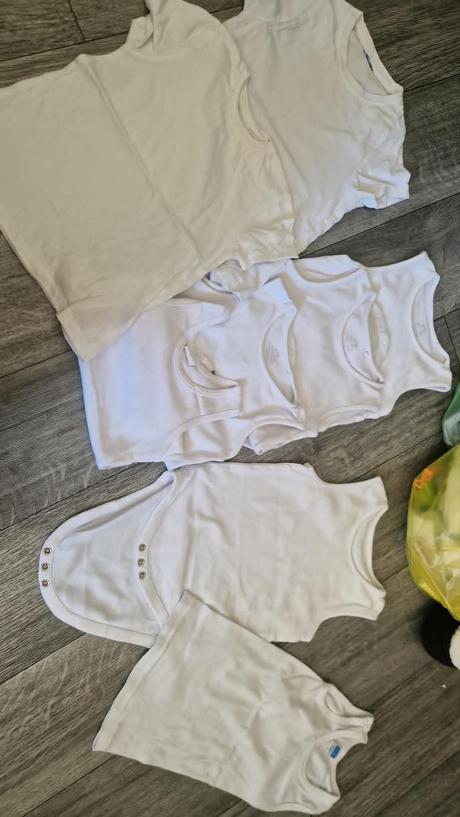 Biele tielkové bodynká 1y, next,86