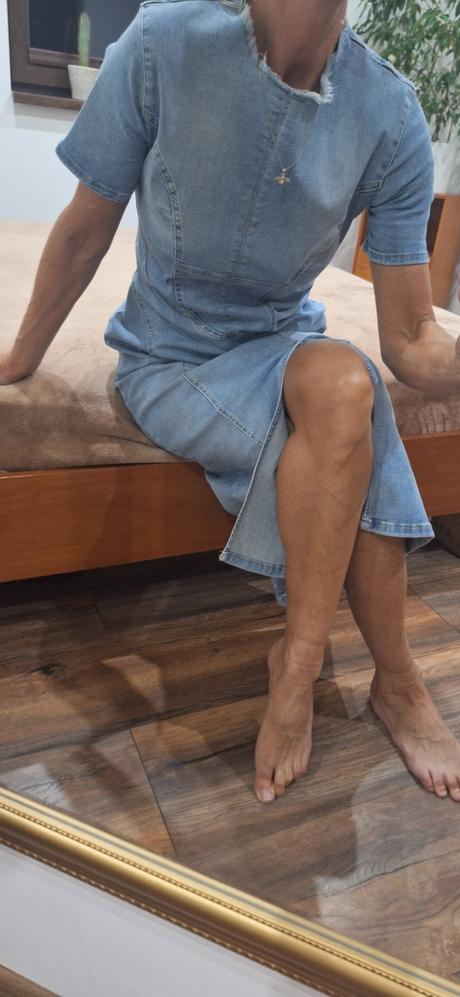 Riflové šaty zara m/l, zara,l