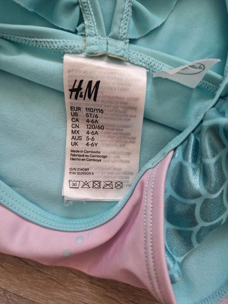 Plavky ariel mala morska vila, h&m,110