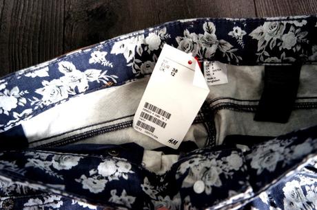 H&m kvietkované nohavice, v. 38, h&m,38