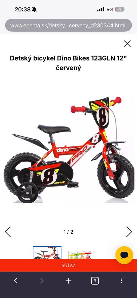 Detský bicykel 12 dino bike v záruke, dino bikes,12