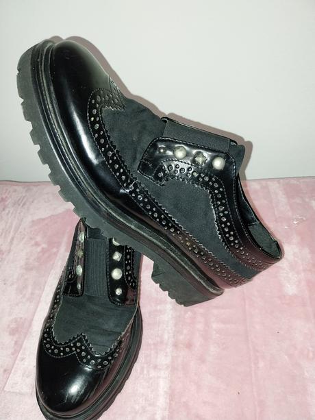 Čierne dámske mokasíny - oxfordky, 38