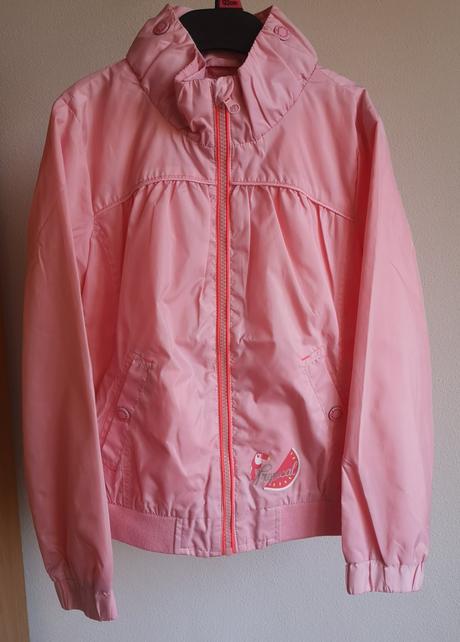 Ľahká ružová vetrovka s kapucou - aj do dažďa, palomino,122