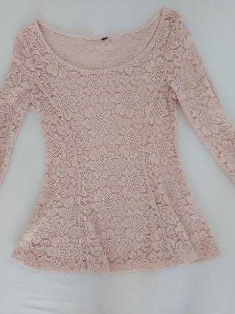 Elegantný čipkovaný top, h&m,xs