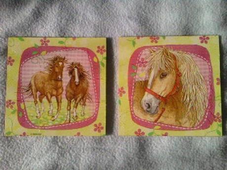 Sada 2 obrázkov kone a kvietky, 