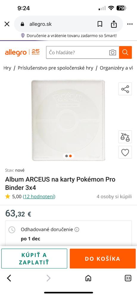 Pokémon album arceus na karty pro binder 3,