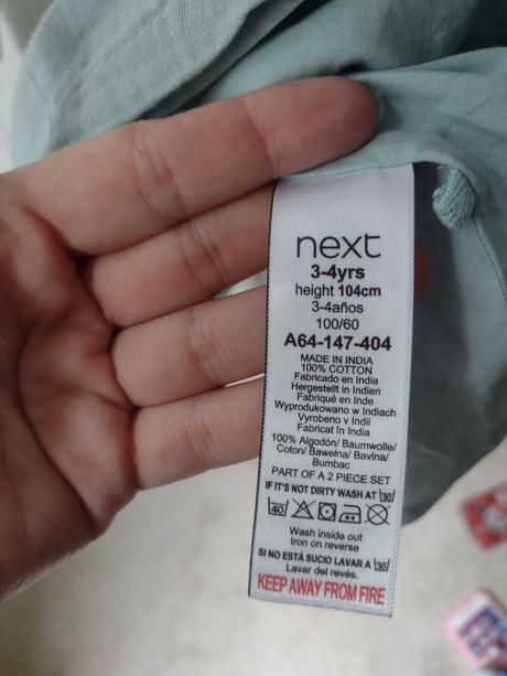 Bavlnená súprava vyšívanej košele a sukničky na t, next,104