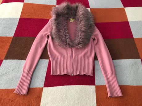 Svetrik s umelou kožušinou, vel. 34, zn. y.o.u., 34