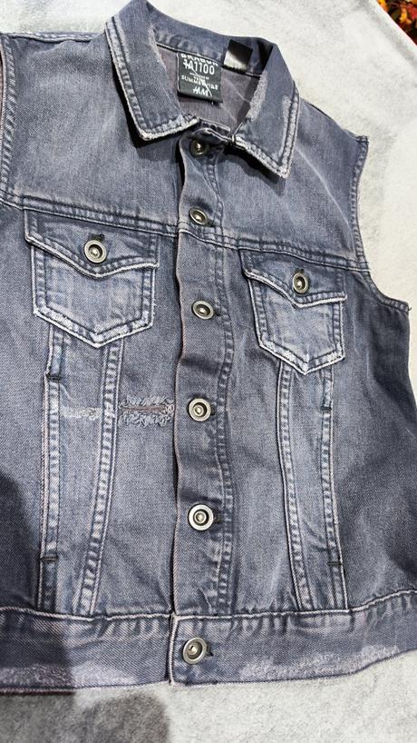 Šedá potrhaná vesta, h&m,xs