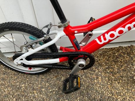 Červený detsky bicykel woom 2, woom,14