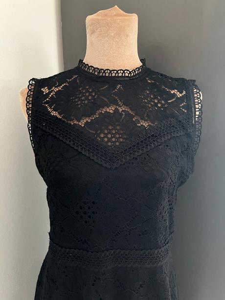 Čierne šaty s krajkou, h&m,m