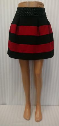 Dámska čierno červená sukňa, paola moris, xs, xs