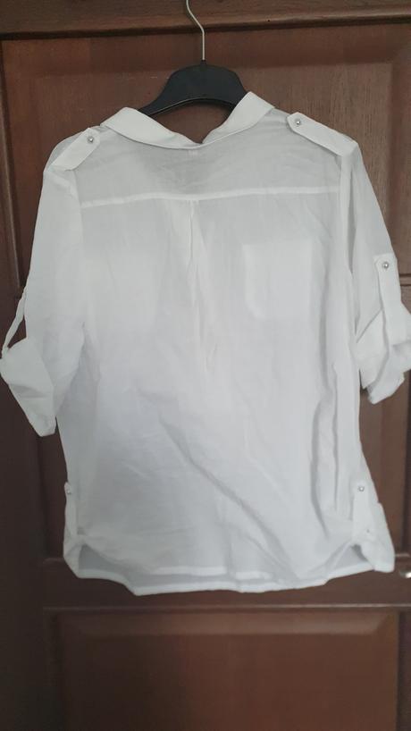 Biela košeľa s 3/4 rukávmi, 44 / l / xl