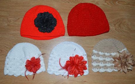 Háčkovaná čiapočka s kvetom, 50 - 158