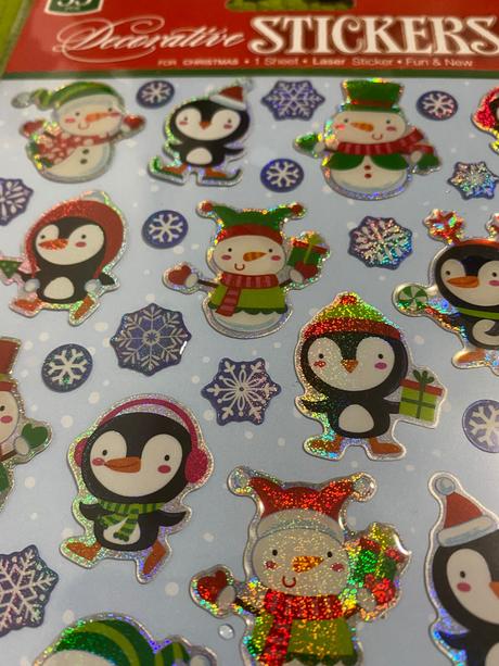 Krásne dekoratívne vianočné nálepky 3 druhy,