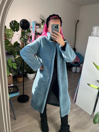 Kabát teddy blue, m