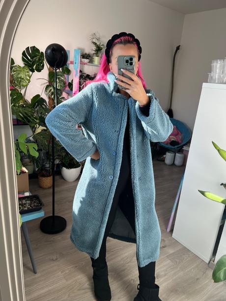 Kabát teddy blue, m