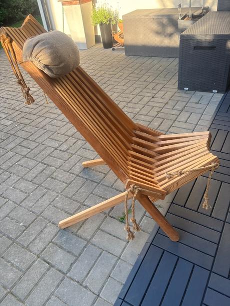 Zahradne lezadla teakove dreva s vankusom, 