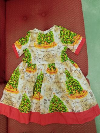 Vianočné stromčekové šaty hand made 116/122, 122